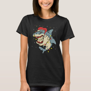 Funny Smirking Shark Santa Men Women Kids Pyjama T-Shirt