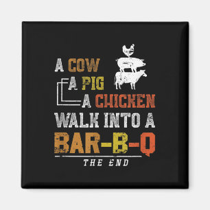 Funny Smoked Meat Pork Grilling Gift Pig Cow Barbe Magnet