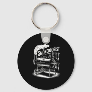 Funny smokeologist saying bbq smoker grill womenFu Keychain