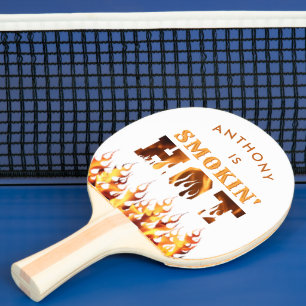 Funny SMOKIN HOT Fire Flames Personalized Ping Pong Paddle