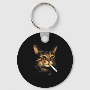 Funny Smoking Cat Cigarette Kitten Meme Stupid Bra Keychain