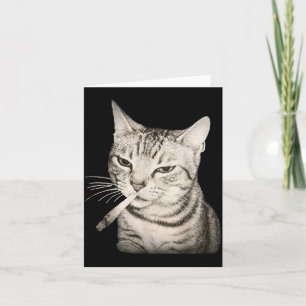 Funny Smoking Cat Cigarette Kitty Gen Z Meme  Card