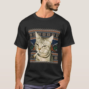 Funny Smoking Cat Meme Christmas Ugly Sweater Cat 