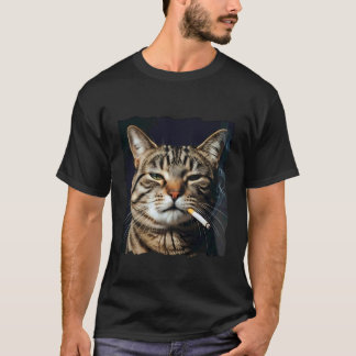 Funny Smoking Cat Sarcastic Meme T-Shirt