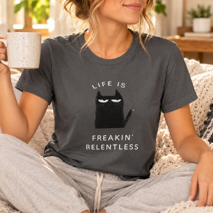 Funny Smoking Cat Trendy Quote Sarcastic Humour T-Shirt