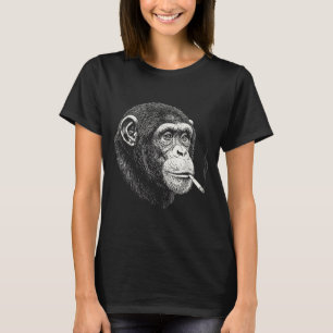 Funny smoking chimpanzee _ y2k ape meme vintage T-Shirt