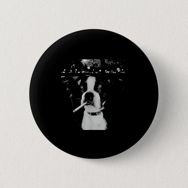 Funny Smoking Dog Meme  2 Inch Round Button (Front)