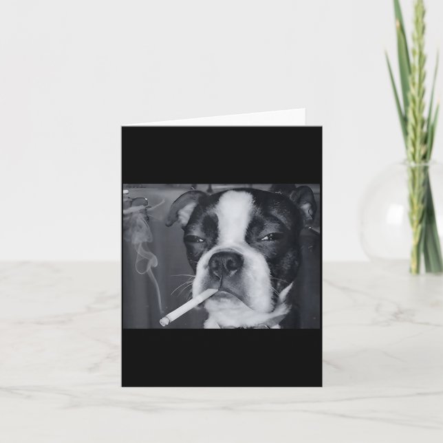Funny Smoking Dog Meme Cigarette Gen Z Meme Dog Lo Card (Front)