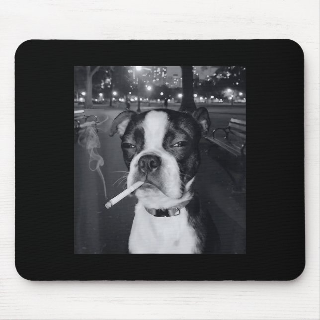 Funny Smoking Dog Meme Cigarette Gen Z Meme Dog Lo Mouse Pad (Front)