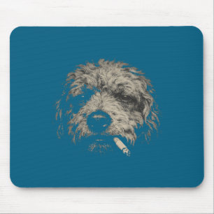Funny Smoking Goldendoodle Vintage Y2k Nge Dog Gra Mouse Pad
