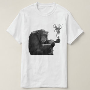 Funny Smoking Macho Gorilla Humourous Monkey T-Shirt
