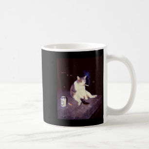 Funny Smoking Meme Cigarette Kitten Brainrot Silly Coffee Mug