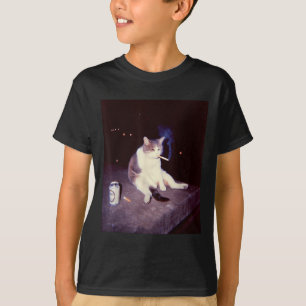 Funny Smoking Meme Cigarette Kitten Brainrot Silly T-Shirt