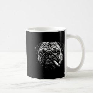 Funny smoking pug cigarette meme smoky dog  coffee mug