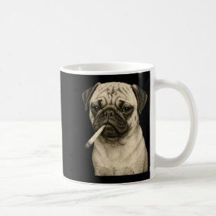 Funny Smoking Pug Dog Cigarette Gen Z Meme Graphic Coffee Mug