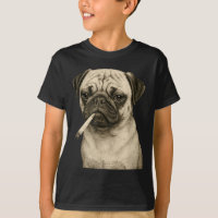Funny Smoking Pug Dog Cigarette Gen Z Meme Graphic