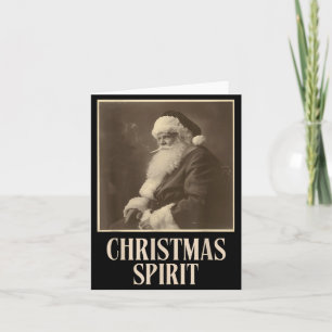 Funny Smoking Santa Claus Christmas Srit Vintage  Card