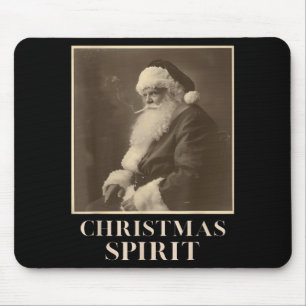 Funny Smoking Santa Claus Christmas Srit Vintage Mouse Pad