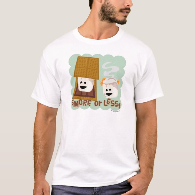Funny Smore or Less Cute Camp Cartoon T-Shirt (Front)