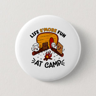 Funny S'mores Camping Campfire Marshmallow Life S' 2 Inch Round Button