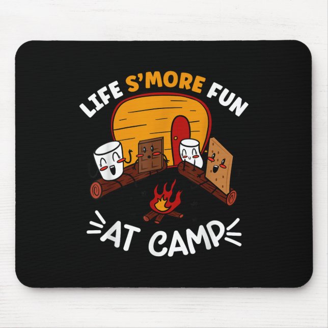 Funny Smores Camping Campfire Marshmallow Life Smo Mouse Pad (Front)