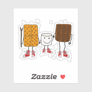 Funny Smores Camping Cartoon
