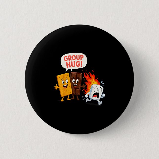 Funny s'mores marshmallow  2 inch round button (Front)