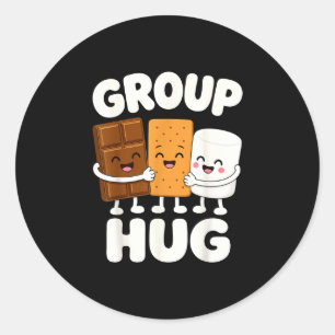 Funny s'mores marshmallow campfire classic round sticker