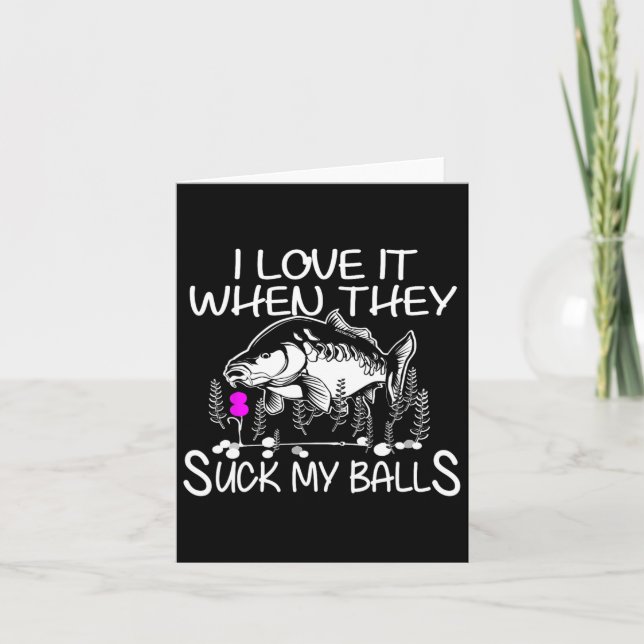 Funny Smutty Fisher Carp Fishing  Card (Front)