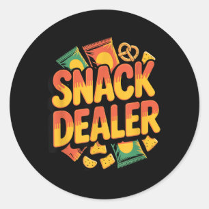 Funny Snack Dealer Sarcastic Foodie Junk Food Classic Round Sticker
