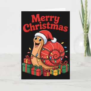 Funny Snail Santa Hat Animals Lovers Ugly Christma Card