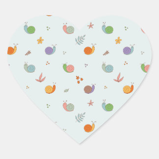 Funny snails heart sticker