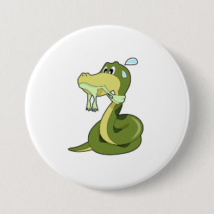 Funny Snake 3 Inch Round Button