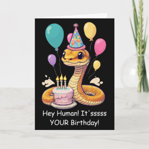 Funny Snake Birthday Wishes from Pet Reptile Card
