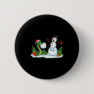 Funny Snake Snowman Christmas Tree Xmas Womens Men 2 Inch Round Button