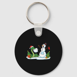 Funny Snake Snowman Christmas Tree Xmas Womens Men Keychain