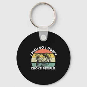 Funny Snakehead Fishing Retro I Fish So I Dont Cho Keychain