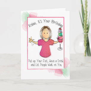 Funny Snarky Humourous Personalized Birthday Card