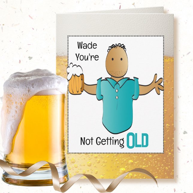 Funny Snarky Male Cartoon Beer Fun Ethnic Birthday Card (Creator Uploaded)