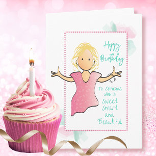 Funny Snarky Sarcastic Female Cartoon Birthday Card