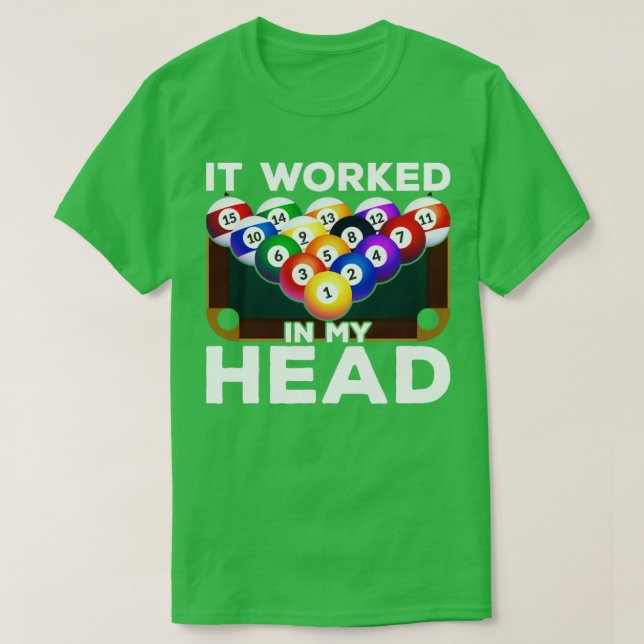 Funny Snooker Player Pool Billiard T-Shirt (Design Front)
