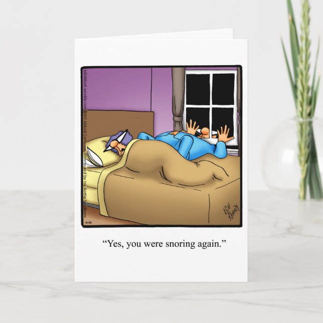 Funny Snoring Humour Anniversaire Carte (Devant)
