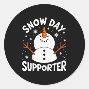 Funny Snow Day Supporter Snowflake Christmas Winte Classic Round Sticker