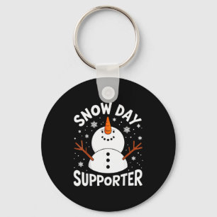 Funny Snow Day Supporter Snowflake Christmas Winte Keychain