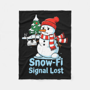 Funny Snow-fi Signal Lost Snowman Christmas Design Fleece Blanket