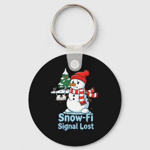 Funny Snow-fi Signal Lost Snowman Christmas Design Keychain
