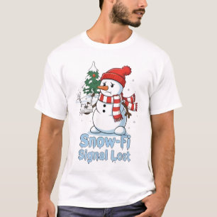 Funny Snow-Fi Signal Lost Snowman Christmas T-Shirt