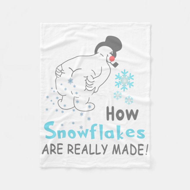 Funny Snow How Snowflakes Are Really Made  Fleece Blanket (Front)