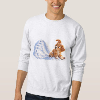 Funny Snow Slide Puppy Men's Sweatshirt