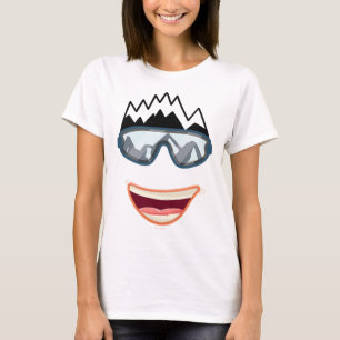 Funny Snowboard Snowboarder Skiing Face Funny Ski  T-Shirt